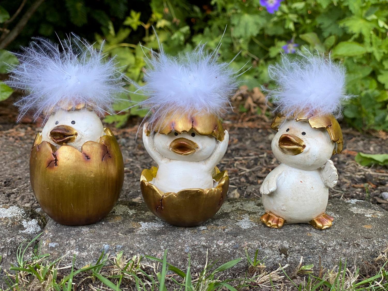 Kycklingar Med Fjädertoppar, 3-Pack