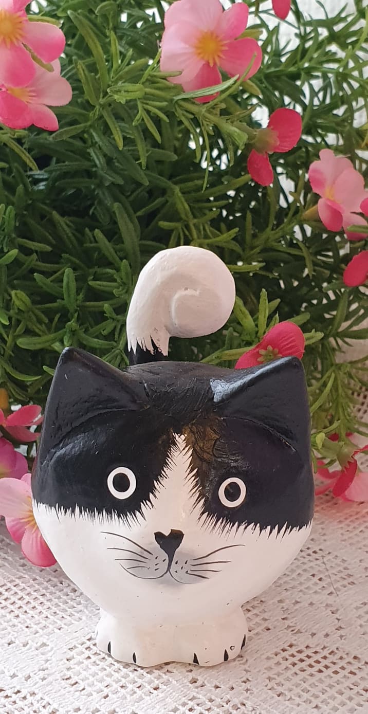 Stående Katt I Trä - Svart