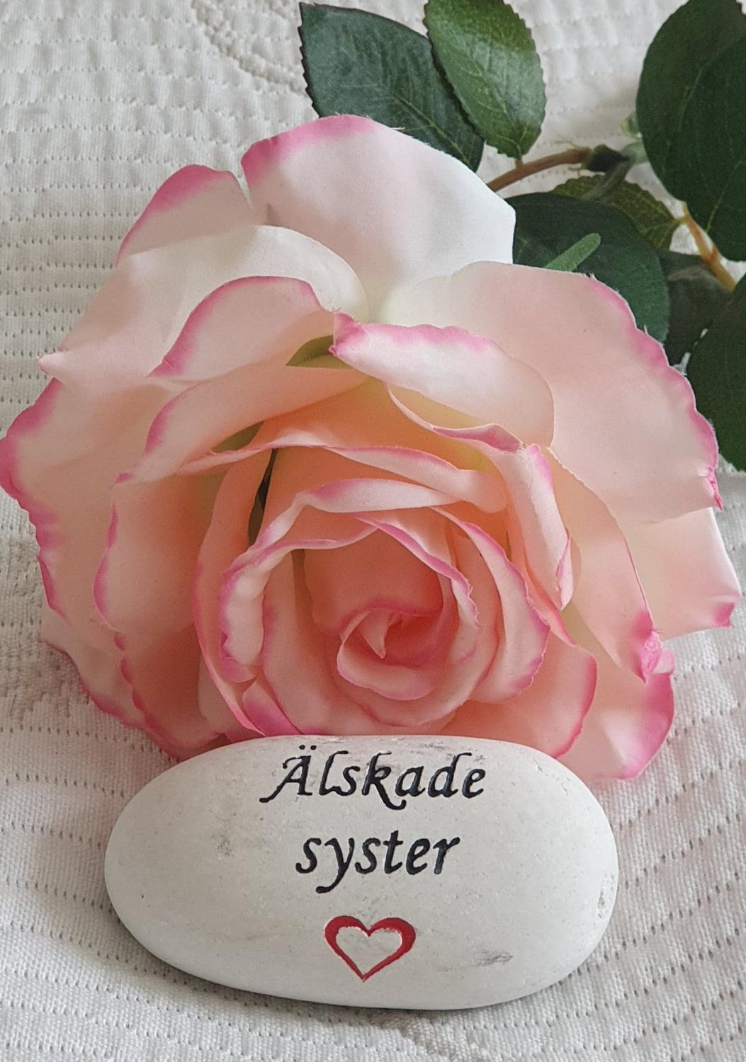 Sten Med Graverade Text - Älskade Syster