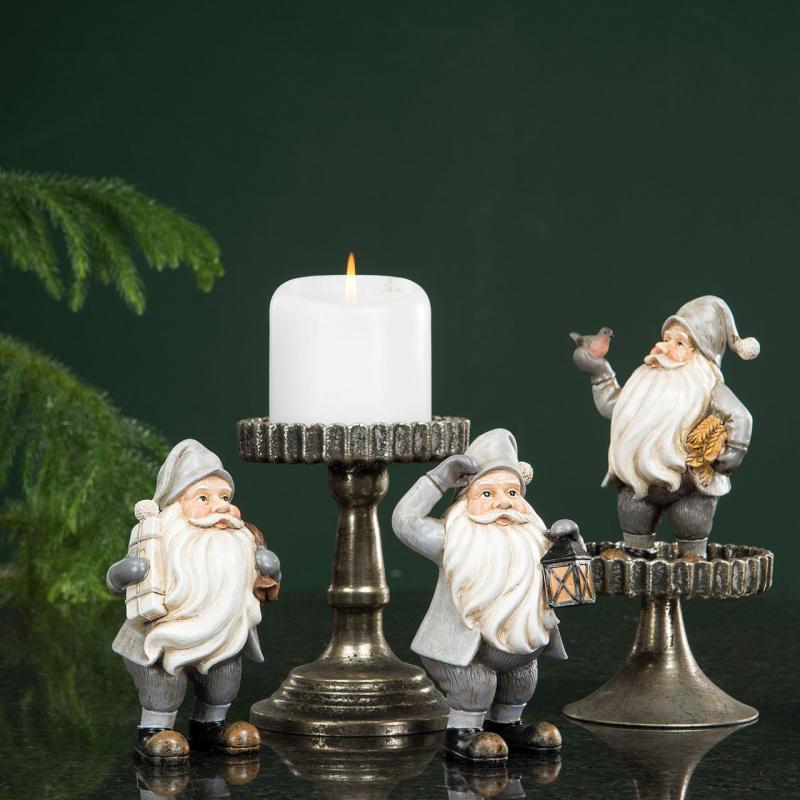 Tomte Grå Med Fågel