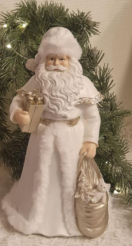 Product Image for Tomte Med Paket Och Guldsäck vit jul