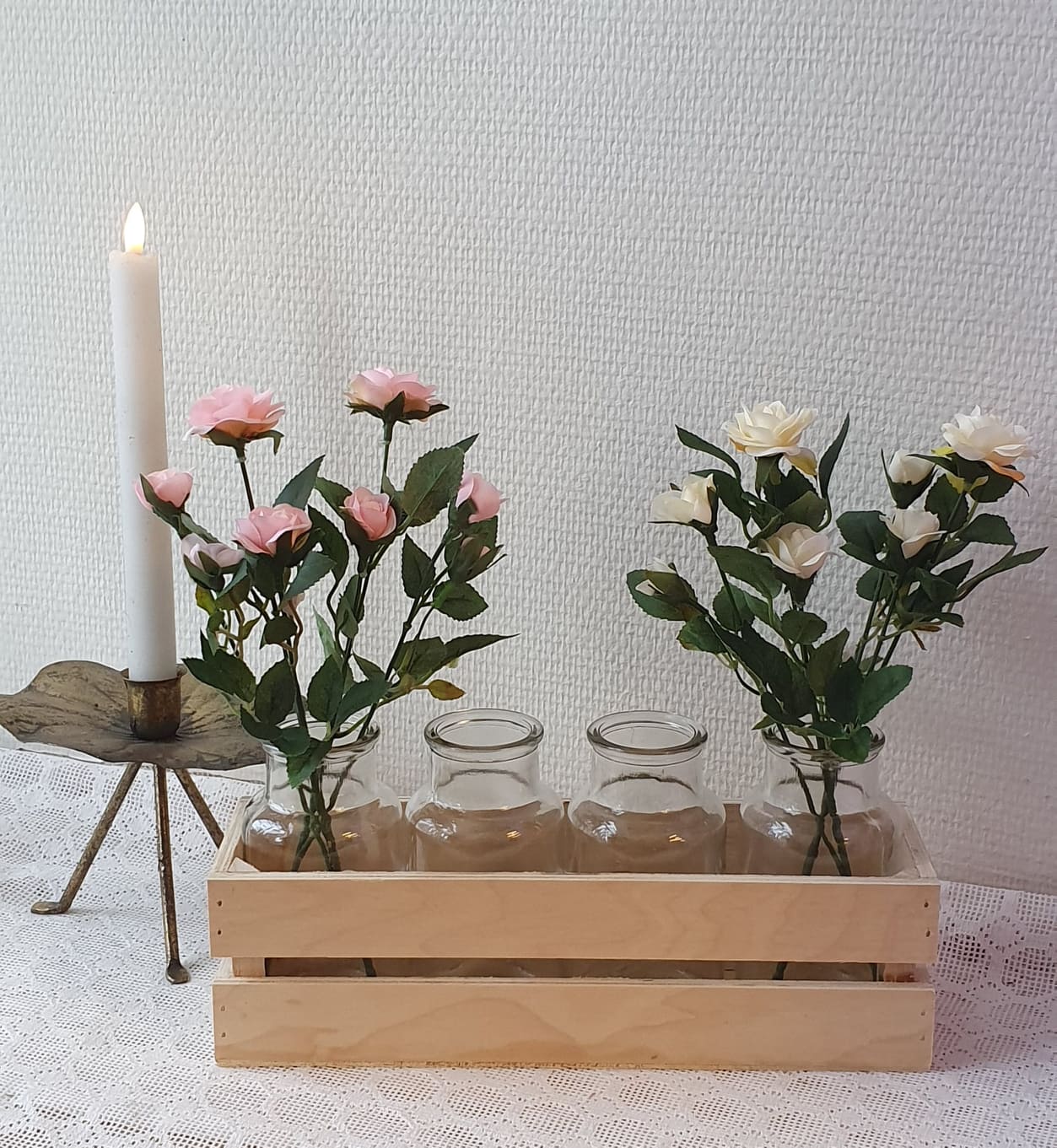 Trälåda Med Glas