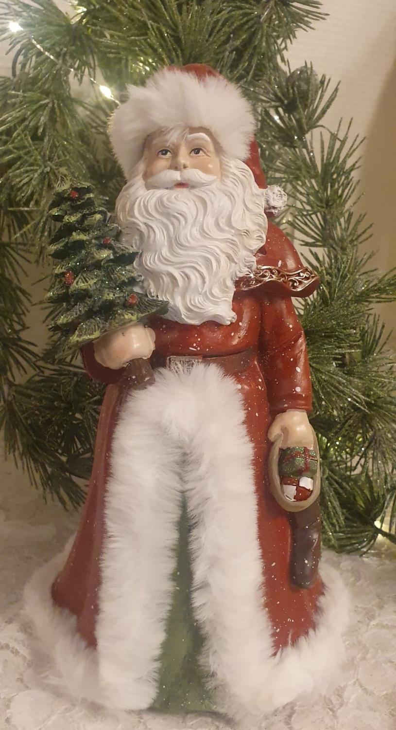 Vacker Jultomte Med Grön Gran