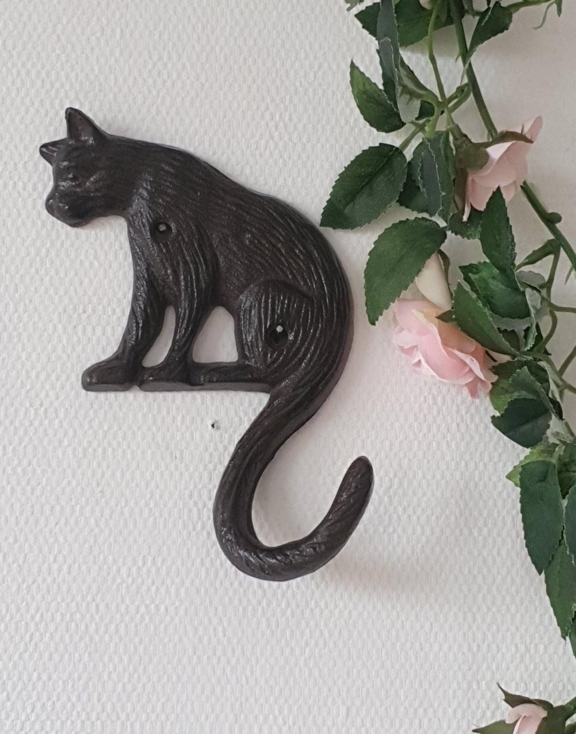 Väggkrok Katt Gjutjärn