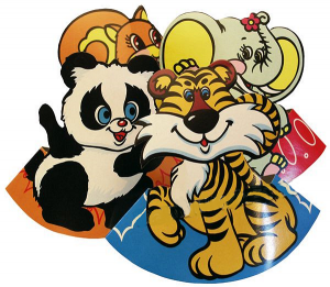 Barnhattar djur 6 st,