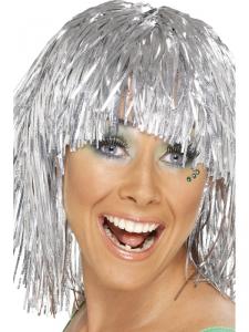 Glitterperuk silver