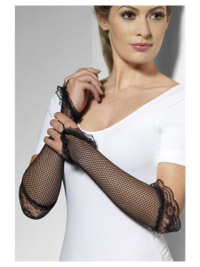 HANDSKE FISKNÄT FINGERLESS SVART