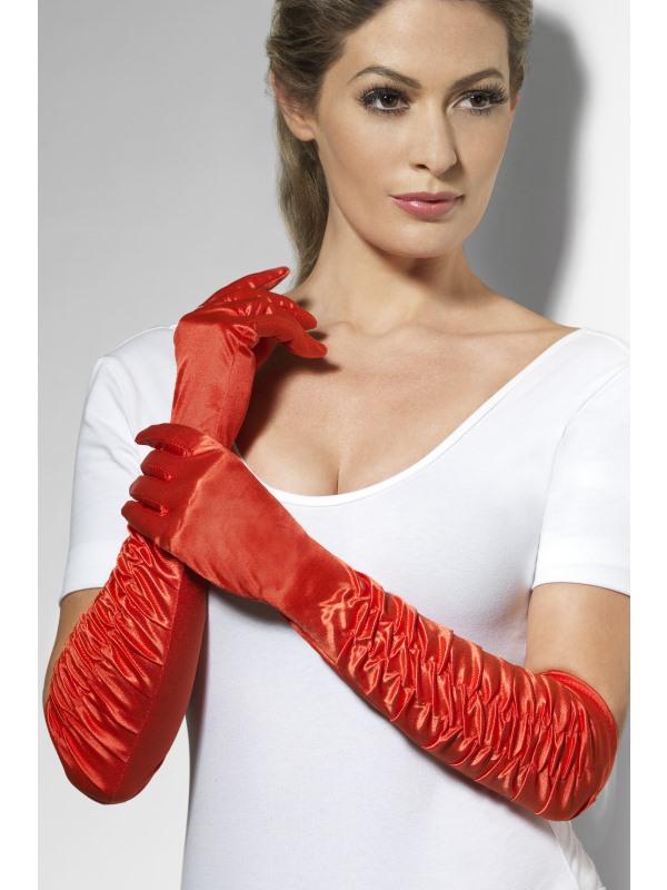 Handskar röda långa