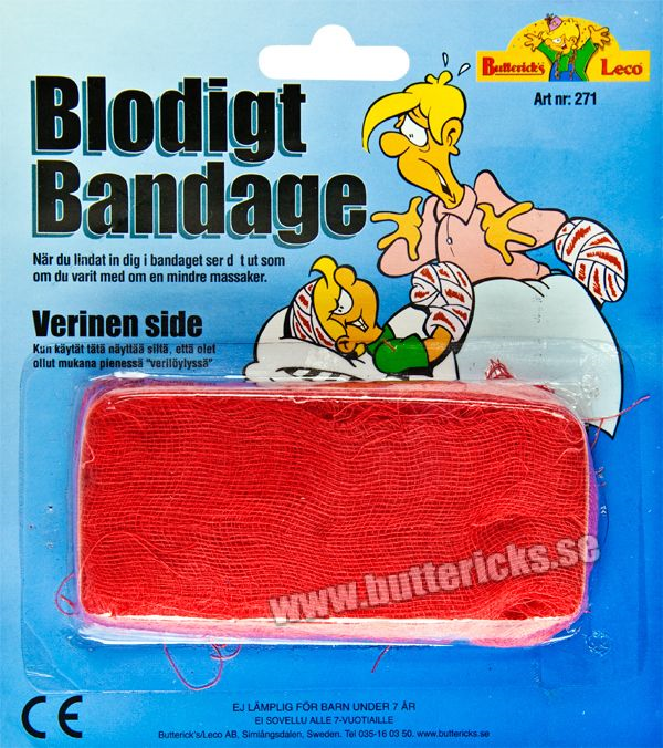 Blodig bandage