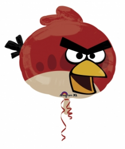 FOLIEBALLONG FIGUR ANGRY BIRD RÖD