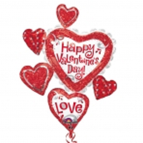 FOLIEBALLONG HAPPY VALENTIN HELIUMFYLLD