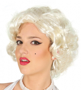 PERUK SEX SYMBOL VIT LOCKIG