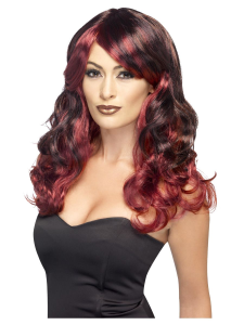OMBRE PERUK RÖD/SVART