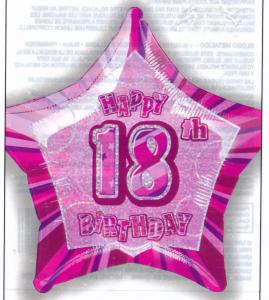 FOLIE STJÄRNA 18 ÅR ROSA