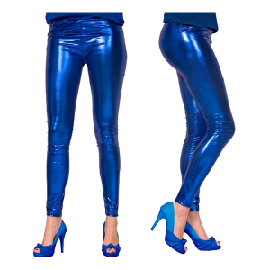 LEGGINGS METALLIC BLÅ