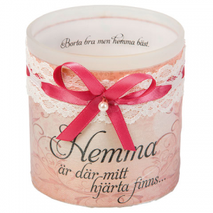 LACE CANDLE HEMMA ÄR DÄR MITT HJÄRTA FINNS