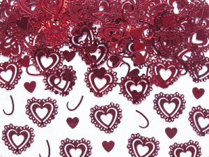CONFETTI HJÄRTAN RÖD