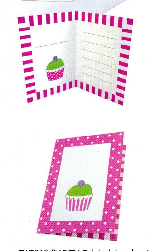 PARTY INBJUDNINGSKORT ROSA