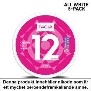 Tacja Slim | Cherry Ice | All White | 12mg | 5pack | OBS!! Kort/Utgånget Datum