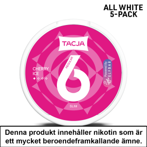 Tacja Slim | Cherry Ice | All White | 6mg | 5pack | OBS!! Kort/Utgånget Datum