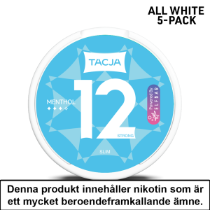 Tacja Slim | Menthol | All White | 12mg | 5pack | OBS!! Kort/Utgånget Datum