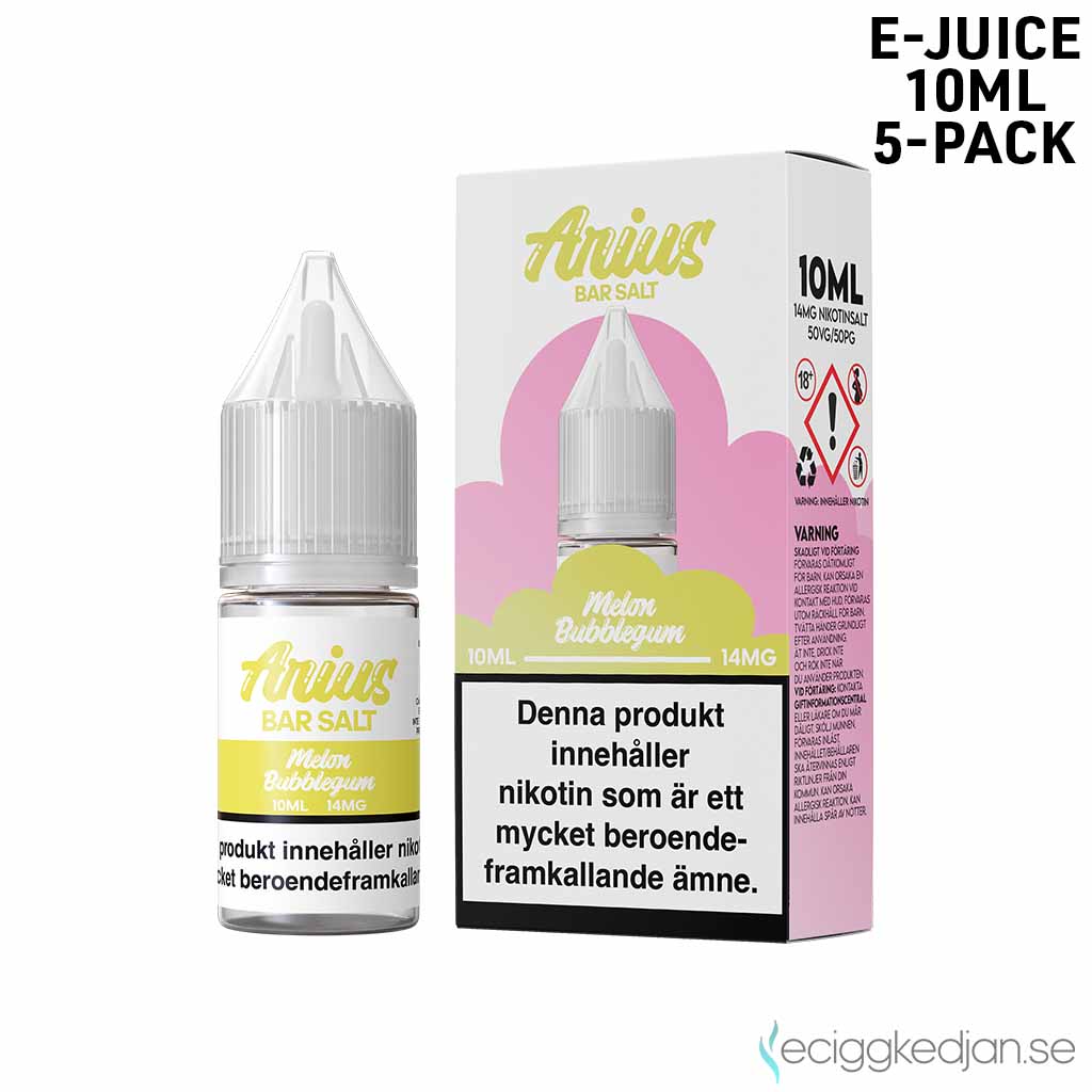 Arius Bar Salt Candy | Melon Bubblegum | 10ml E-Juice | 14mg Saltnikotin | 5pack