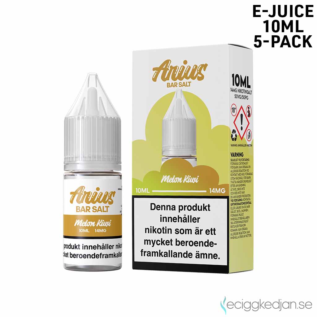 Arius Bar Salt Fruity | Melon Kiwi | 10ml E-Juice | 14mg Saltnikotin | 5pack