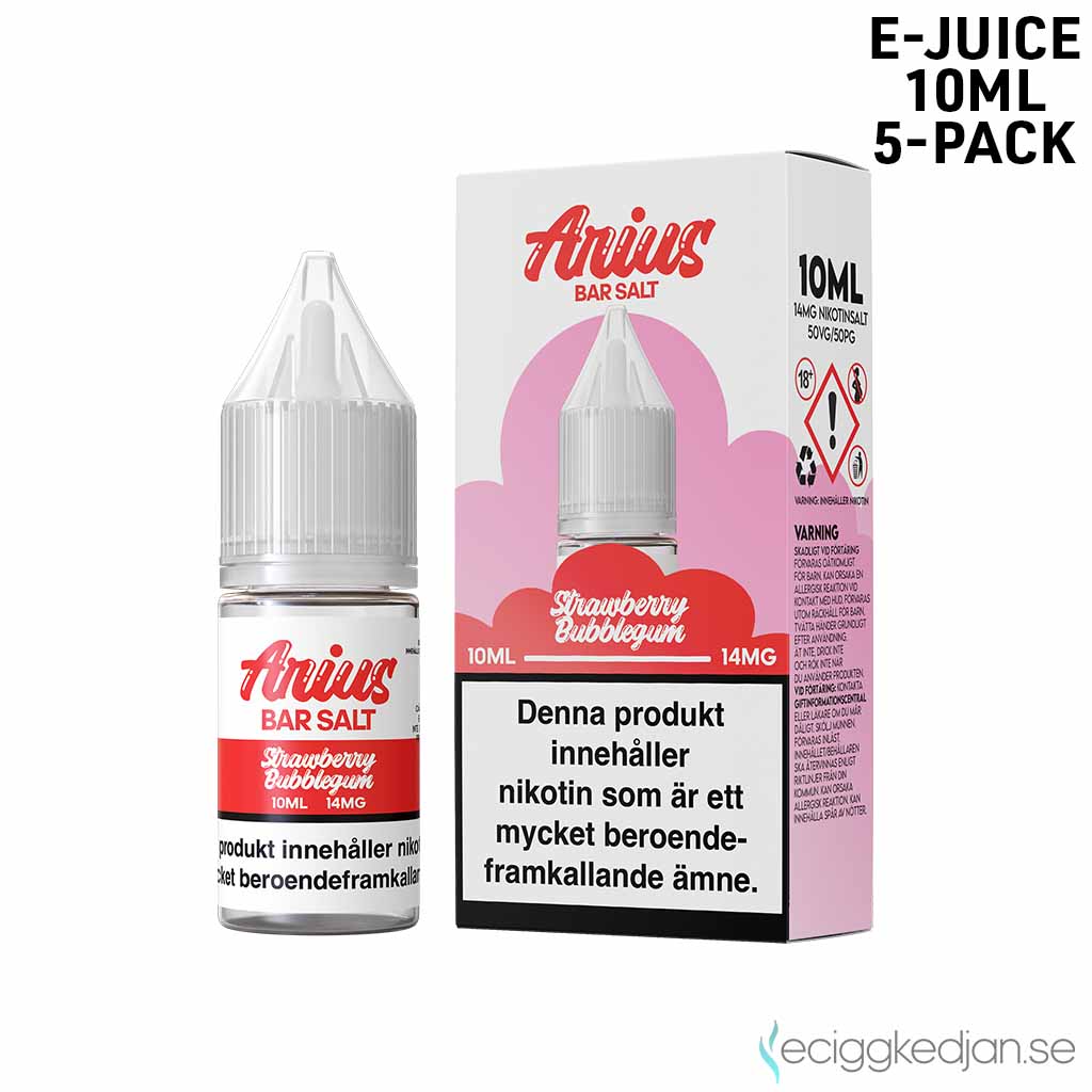 Arius Bar Salt Candy | Strawberry Bubblegum | 10ml E-Juice | 14mg Saltnikotin | 5pack