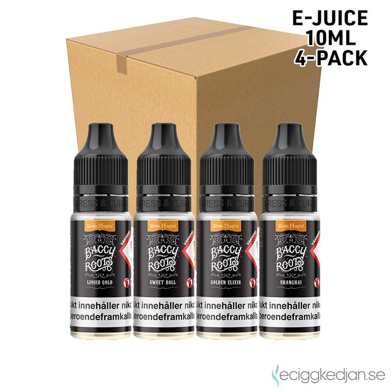 Baccy Roots 14mg Nikotinsalt | Komplett Pack | 4*1