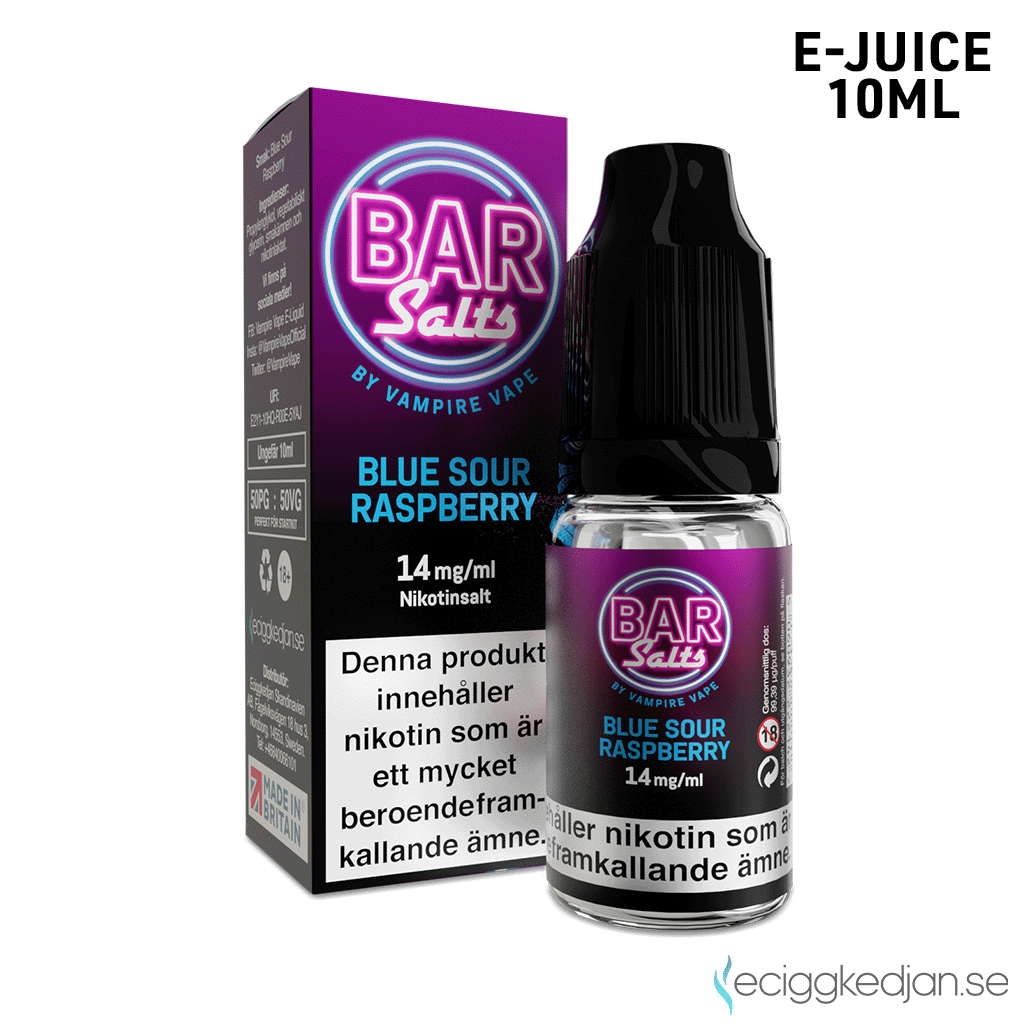Bar Salts | Blue Sour Raspberry | 10ml E-Juice | 14mg Saltnikotin