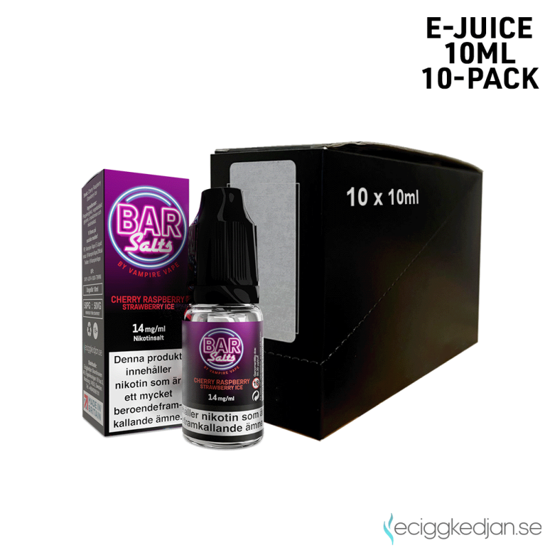 Bar Salts | Cherry Raspberry Strawberry Ice 10ml E-Juice 14mg Saltnikotin 10pack