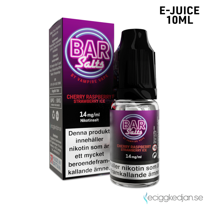 Bar Salts | Cherry Raspberry Strawberry Ice 10ml E-Juice 14mg Saltnikotin