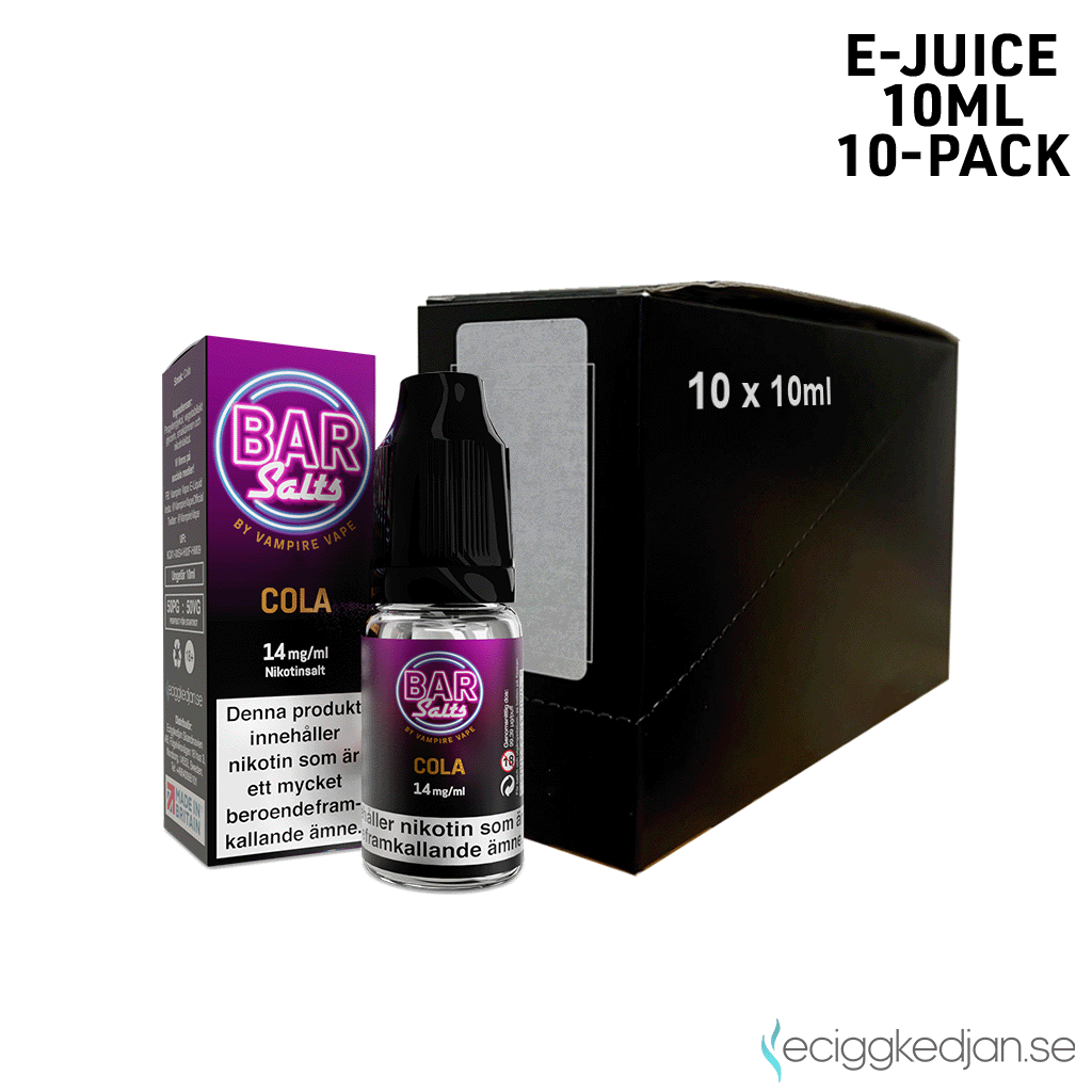 Bar Salts | Cola | 10ml E-Juice | 14mg Saltnikotin | 10pack