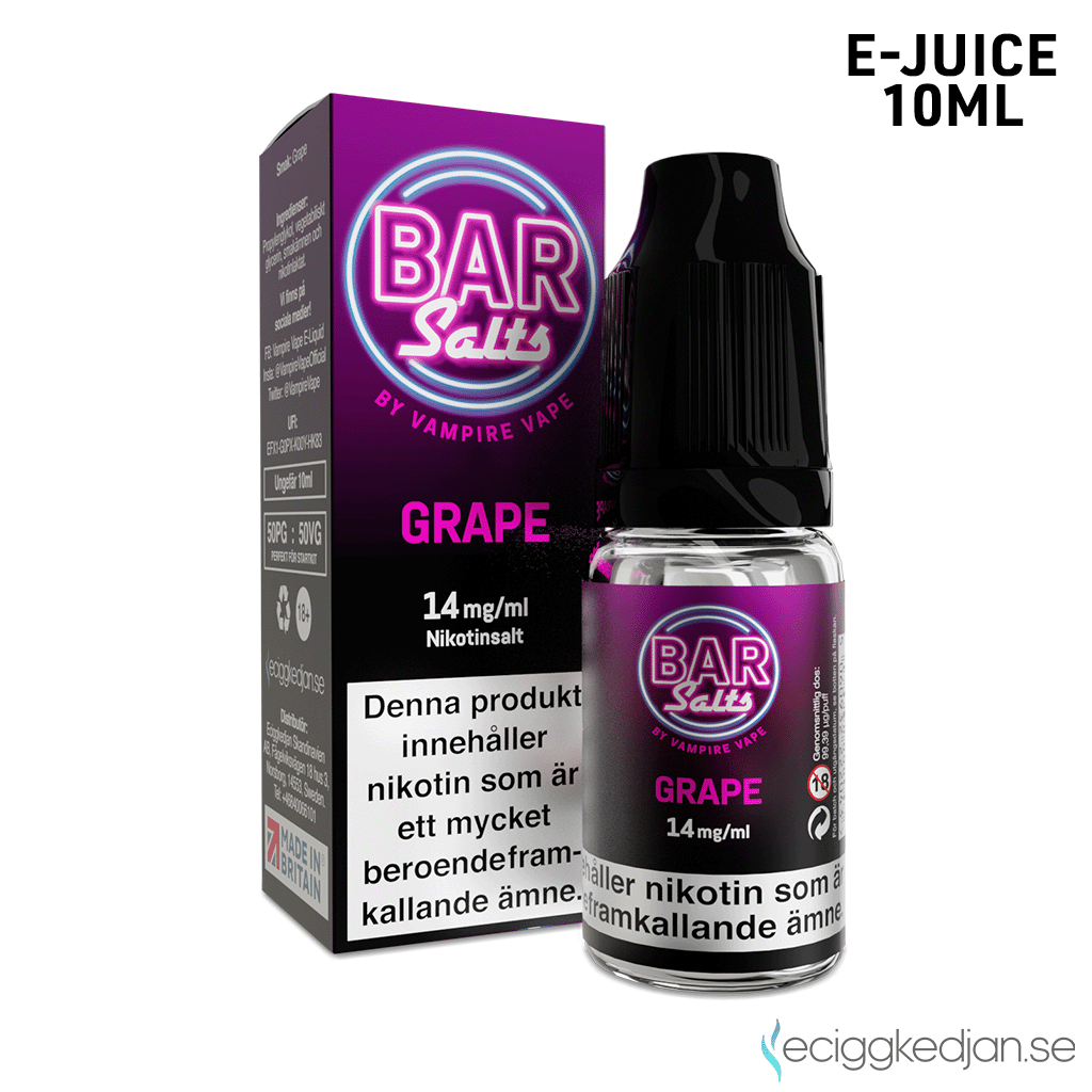Bar Salts | Grape | 10ml E-Juice | 14mg Saltnikotin