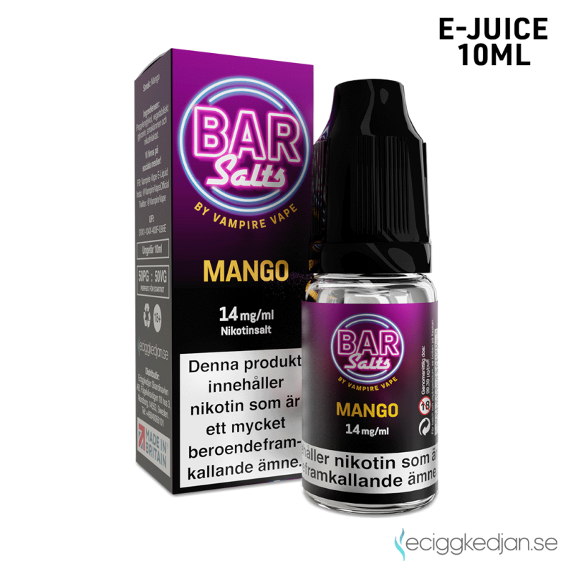 Bar Salts | Mango 10ml E-Juice 14mg Saltnikotin