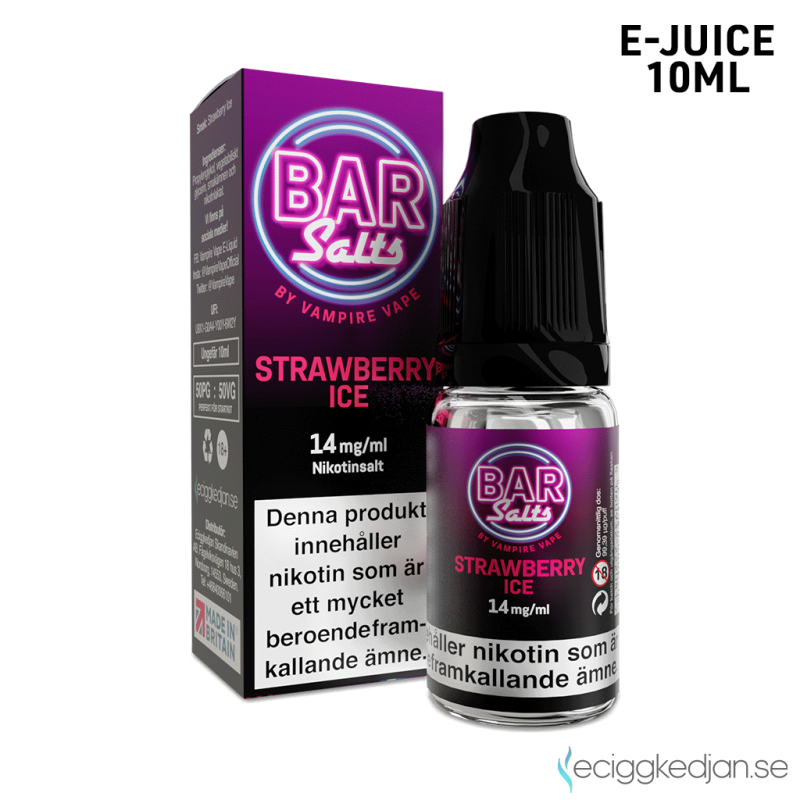 Bar Salts | Strawberry Ice 10ml E-Juice 14mg Saltnikotin