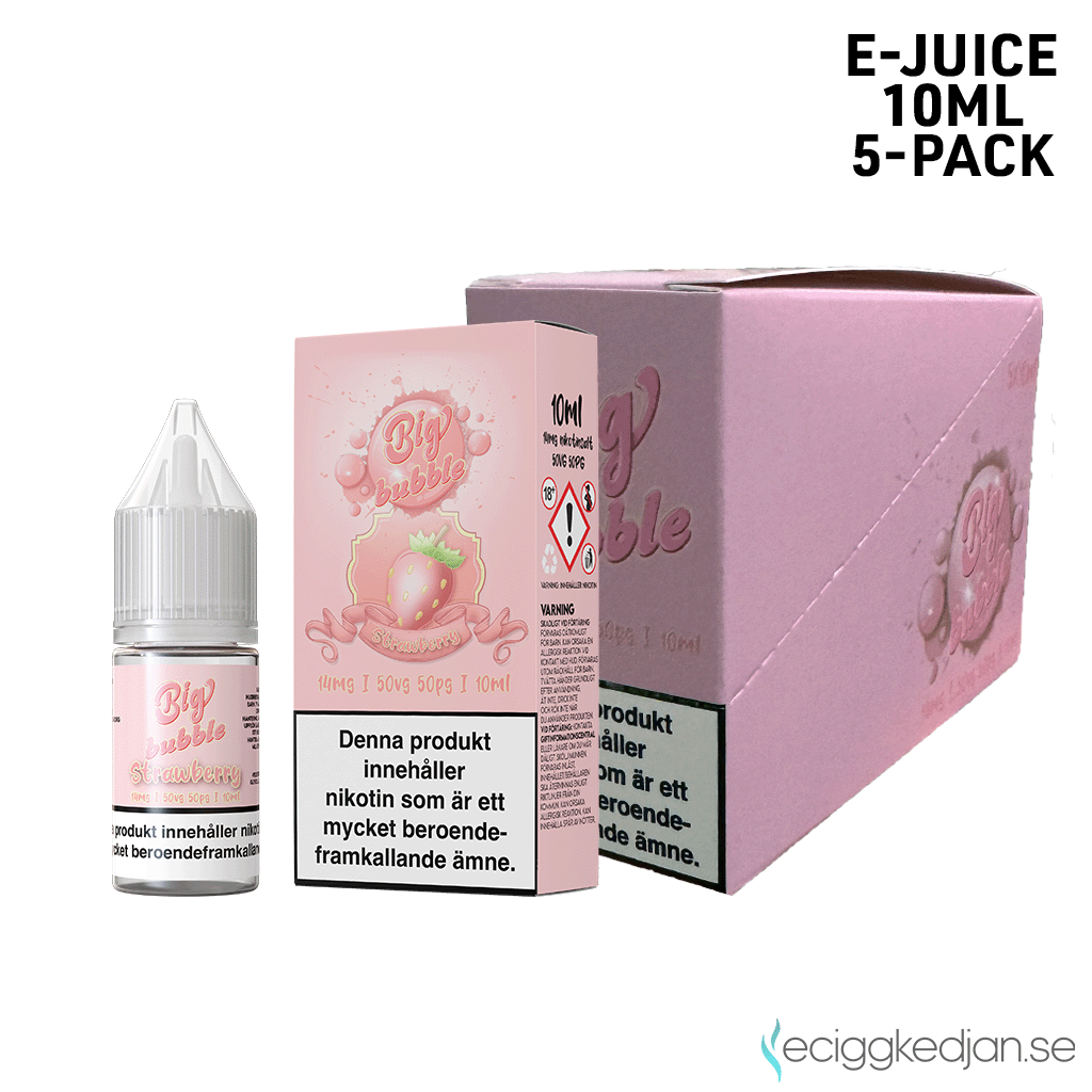 Big Bubble | Strawberry | 10ml E-Juice | 14mg Saltnikotin | 5pack