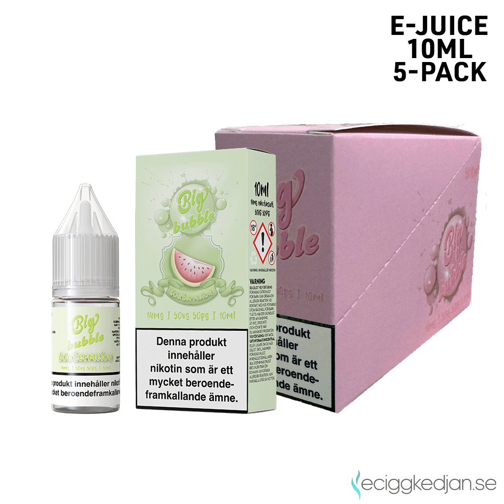 Big Bubble | Watermelon | 10ml E-Juice | 14mg Saltnikotin | 5pack