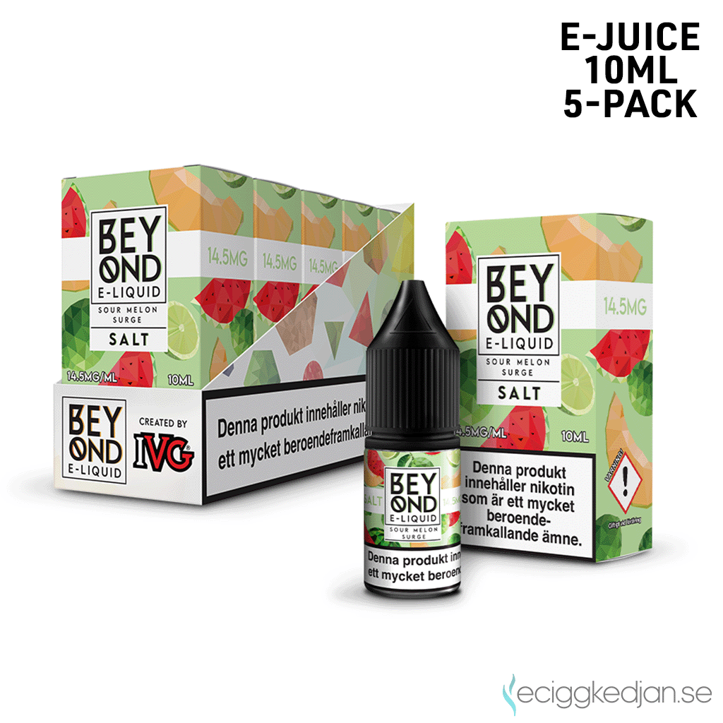 Beyond Salts | Sour Melon Surge | 10ml E-Juice | 14.5mg Saltnikotin | 5pack