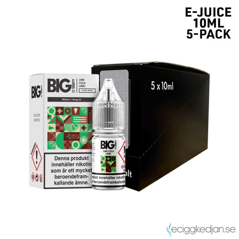 Big Tasty Juiced | Lime Cola Libre 10ml E-Juice 14mg Saltnikotin 5pack