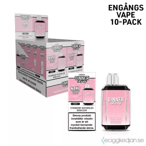 Dinner Lady Nano Mesh | Strawberry Watermelon Bubblegum | Engångs Vape | 20mg | 10pack