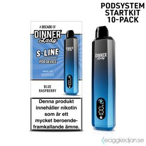 Dinner Lady S-Line Mesh Pod | Blue Raspberry | Batteri inkl Förfylld Pod | 2*10pack