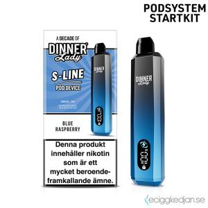 Dinner Lady S-Line N Mesh Pod Kit | Blue Raspberry | Batteri inkl Förfylld Pod