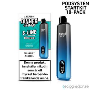 Dinner Lady S-Line Mesh Pod | Spearmint Menthol | Batteri inkl Förfylld Pod | 2*10pack