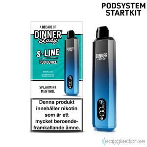 Dinner Lady S-Line N Mesh Pod Kit | Spearmint Menthol | Batteri inkl Förfylld Pod