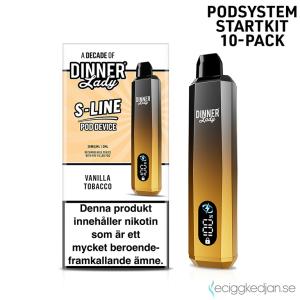 Dinner Lady S-Line Mesh Pod | Vanilla Tobacco | Batteri inkl Förfylld Pod | 2*10pack
