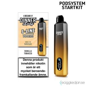Dinner Lady S-Line N Mesh Pod Kit | Vanilla Tobacco | Batteri inkl Förfylld Pod