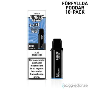 Dinner Lady S-Line Mesh Pod | Blue Raspberry | Förfylld Pod | 10pack