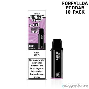 Dinner Lady S-Line Mesh Pod | Fizzy Grape | Förfylld Pod | 10pack
