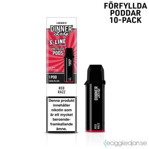 Dinner Lady S-Line Mesh Pod | Red Razz | Förfylld Pod | 10pack